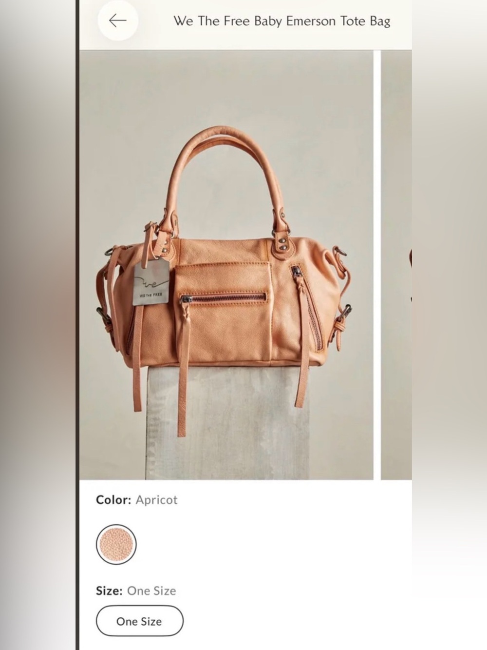 Free People Apricot Baby Emerson Baby Tote - BNWT